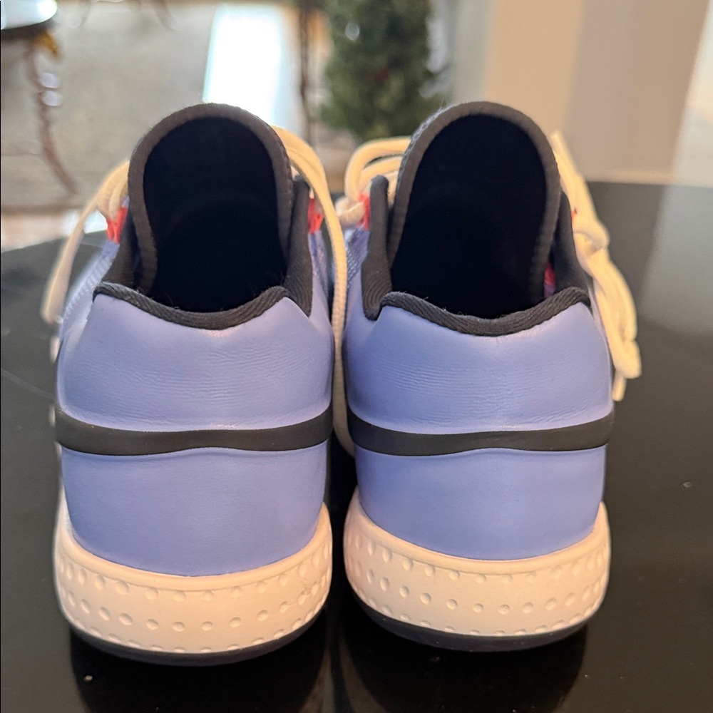 Nike Women's Blue and Black Sneakers with Coral Eyelet Details - Picture 4 of 7
